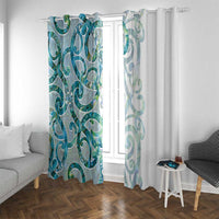 Paua Shell Maori Window Curtain Koru Kowhaiwhai - Polynesian Pride