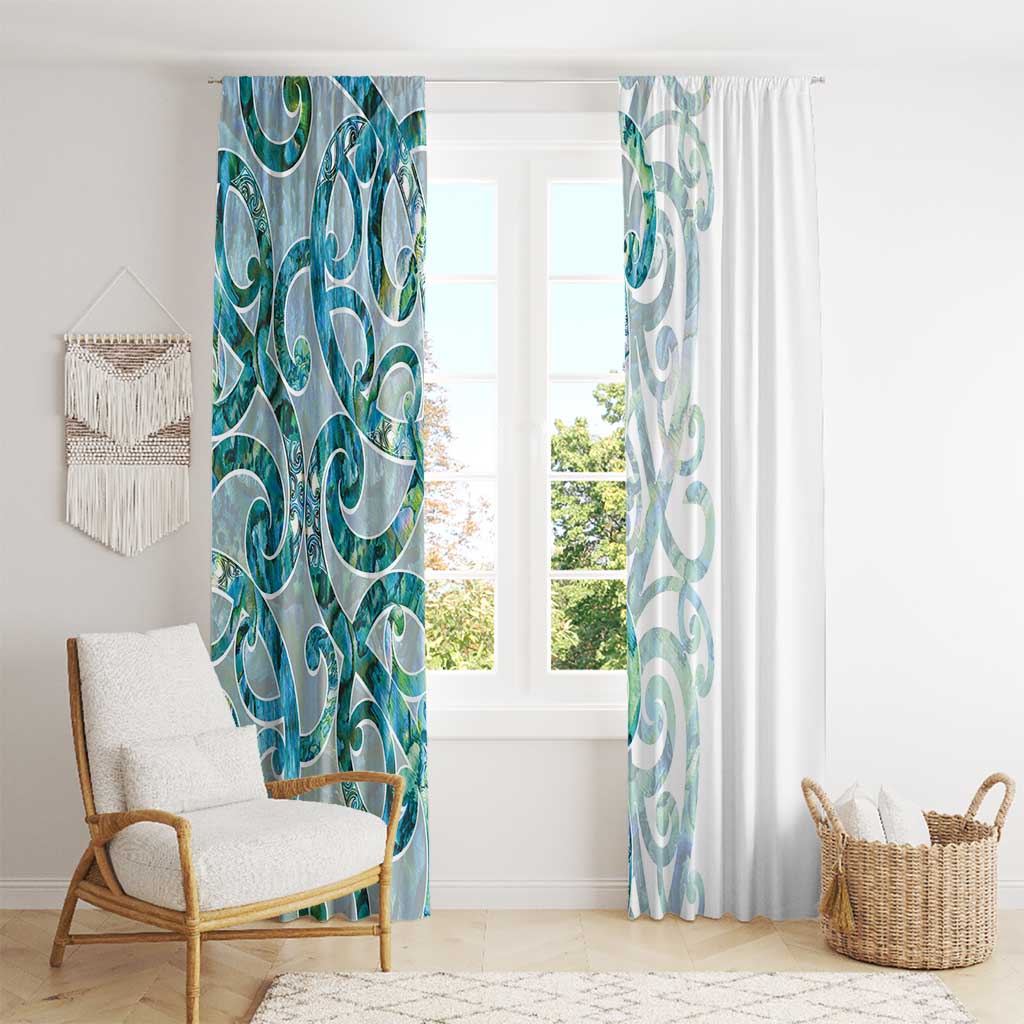 Paua Shell Maori Window Curtain Koru Kowhaiwhai - Polynesian Pride