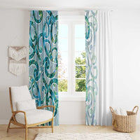 Paua Shell Maori Window Curtain Koru Kowhaiwhai - Polynesian Pride