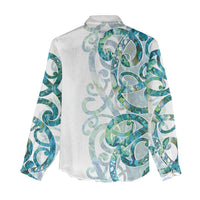 Paua Shell Maori Women Casual Shirt - Koru Kowhaiwhai LT7 - Polynesian Pride