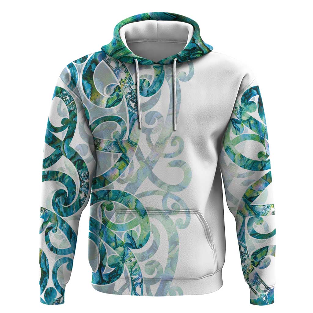 Paua Shell Maori Zip Hoodie Koru Kowhaiwhai - Polynesian Pride
