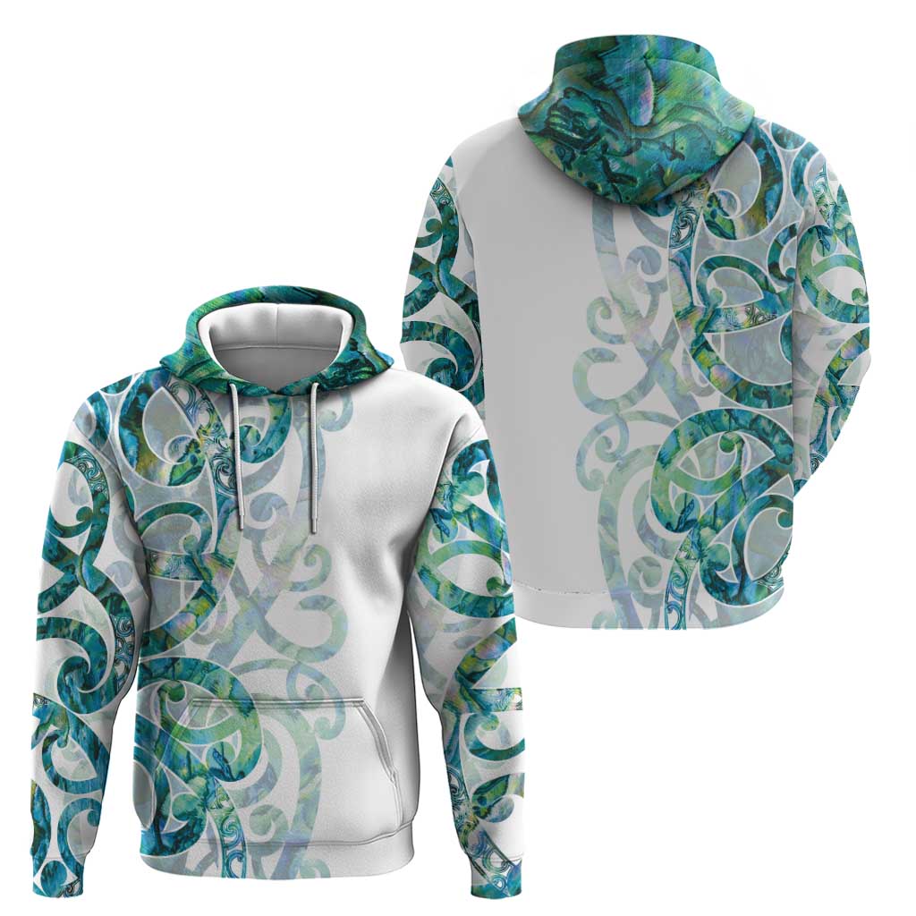 Paua Shell Maori Zip Hoodie Koru Kowhaiwhai - Polynesian Pride