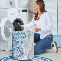 Turquoise Paua Shell Maori Laundry Basket Koru Kowhaiwhai LT7 - Polynesian Pride