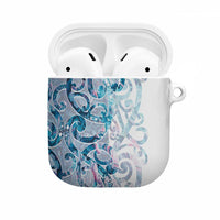 Turquoise Paua Shell Maori AirPods Case Koru Kowhaiwhai LT7 White - Polynesian Pride