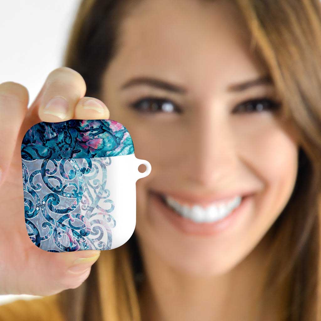 Turquoise Paua Shell Maori AirPods Case Koru Kowhaiwhai LT7 - Polynesian Pride