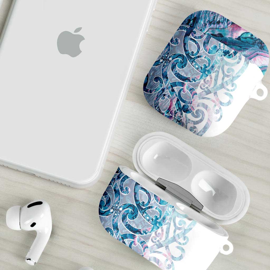Turquoise Paua Shell Maori AirPods Case Koru Kowhaiwhai LT7 - Polynesian Pride