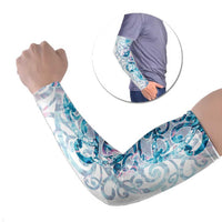 Turquoise Paua Shell Maori Arm Sleeves Koru Kowhaiwhai LT7 Set of 2 White - Polynesian Pride