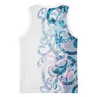Turquoise Paua Shell Maori Basketball Jersey Koru Kowhaiwhai - Polynesian Pride