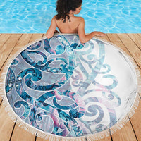 Turquoise Paua Shell Maori Beach Blanket Koru Kowhaiwhai LT7 - Polynesian Pride