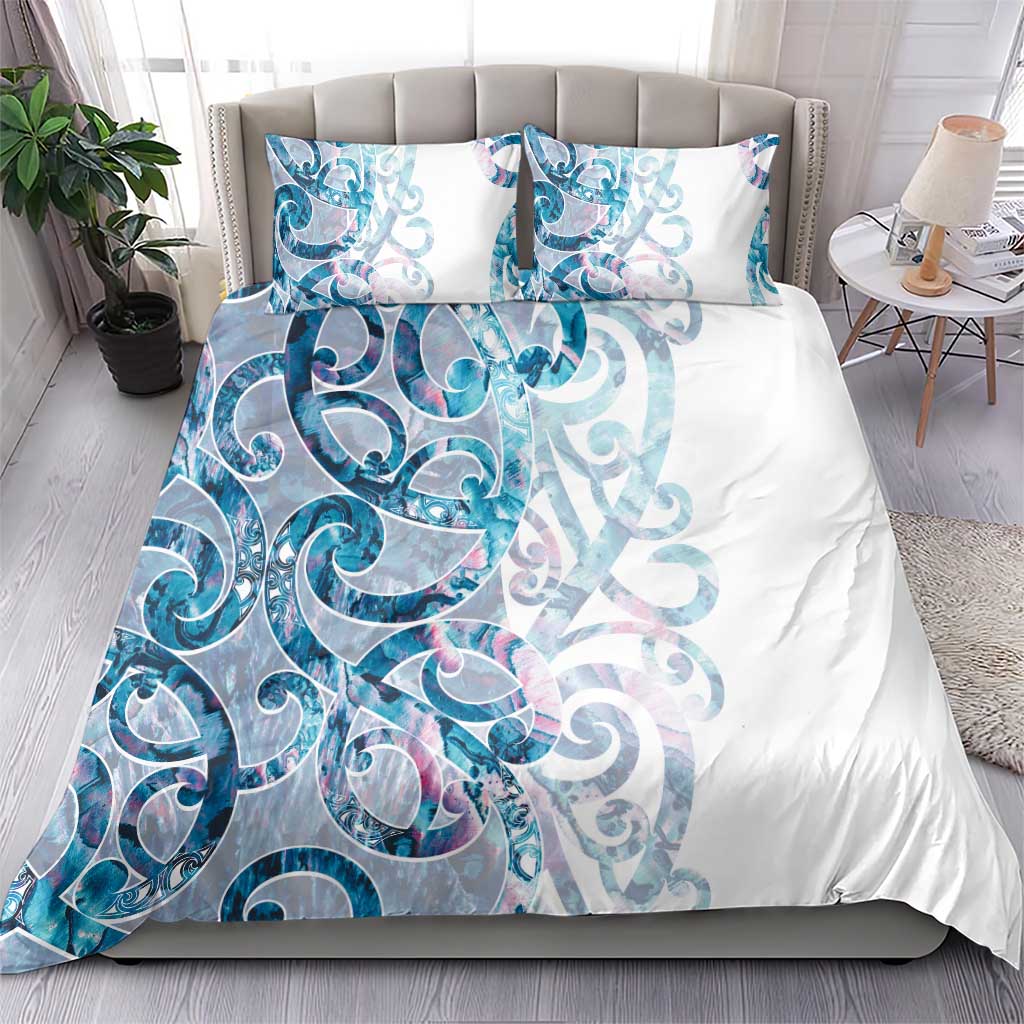 Turquoise Paua Shell Maori Bedding Set Koru Kowhaiwhai LT7 - Polynesian Pride