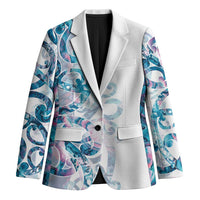 Turquoise Paua Shell Maori Blazer Koru Kowhaiwhai - Polynesian Pride