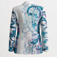 Turquoise Paua Shell Maori Blazer Koru Kowhaiwhai - Polynesian Pride