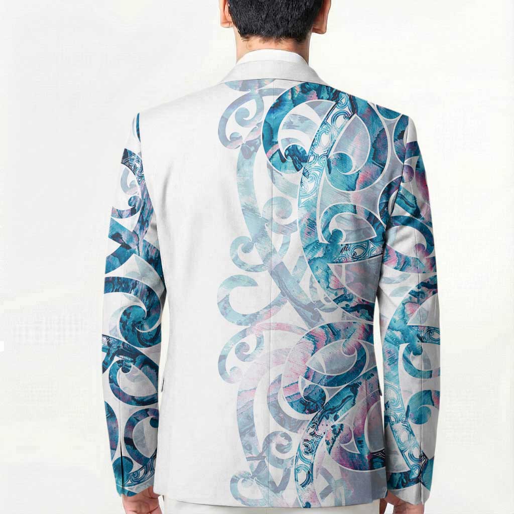 Turquoise Paua Shell Maori Blazer Koru Kowhaiwhai - Polynesian Pride