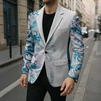 Turquoise Paua Shell Maori Blazer Koru Kowhaiwhai - Polynesian Pride