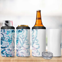 Turquoise Paua Shell Maori 4 in 1 Can Cooler Tumbler Koru Kowhaiwhai LT7 - Polynesian Pride