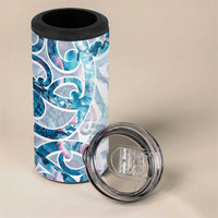 Turquoise Paua Shell Maori 4 in 1 Can Cooler Tumbler Koru Kowhaiwhai LT7 - Polynesian Pride