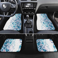 Turquoise Paua Shell Maori Car Mats Koru Kowhaiwhai LT7 Set 4pcs White - Polynesian Pride