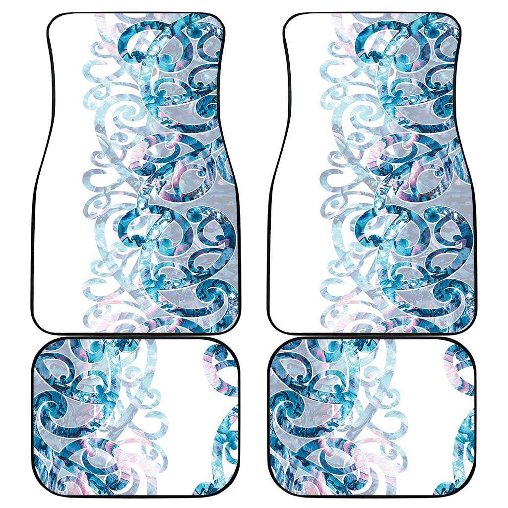 Turquoise Paua Shell Maori Car Mats Koru Kowhaiwhai LT7 - Polynesian Pride