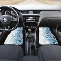 Turquoise Paua Shell Maori Car Mats Koru Kowhaiwhai LT7 Set 2pcs - Front White - Polynesian Pride
