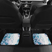 Turquoise Paua Shell Maori Car Mats Koru Kowhaiwhai LT7 Set 2pcs - Back White - Polynesian Pride