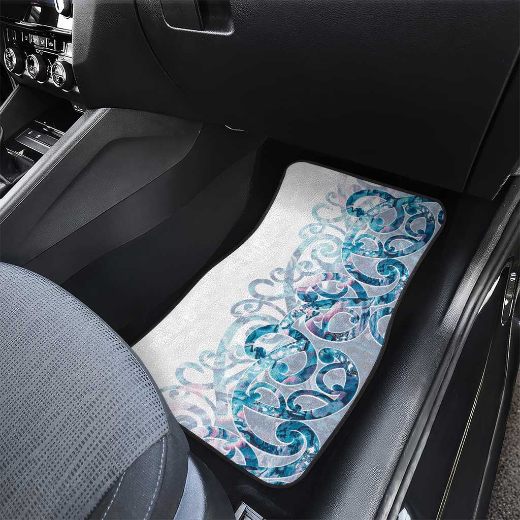 Turquoise Paua Shell Maori Car Mats Koru Kowhaiwhai LT7 - Polynesian Pride