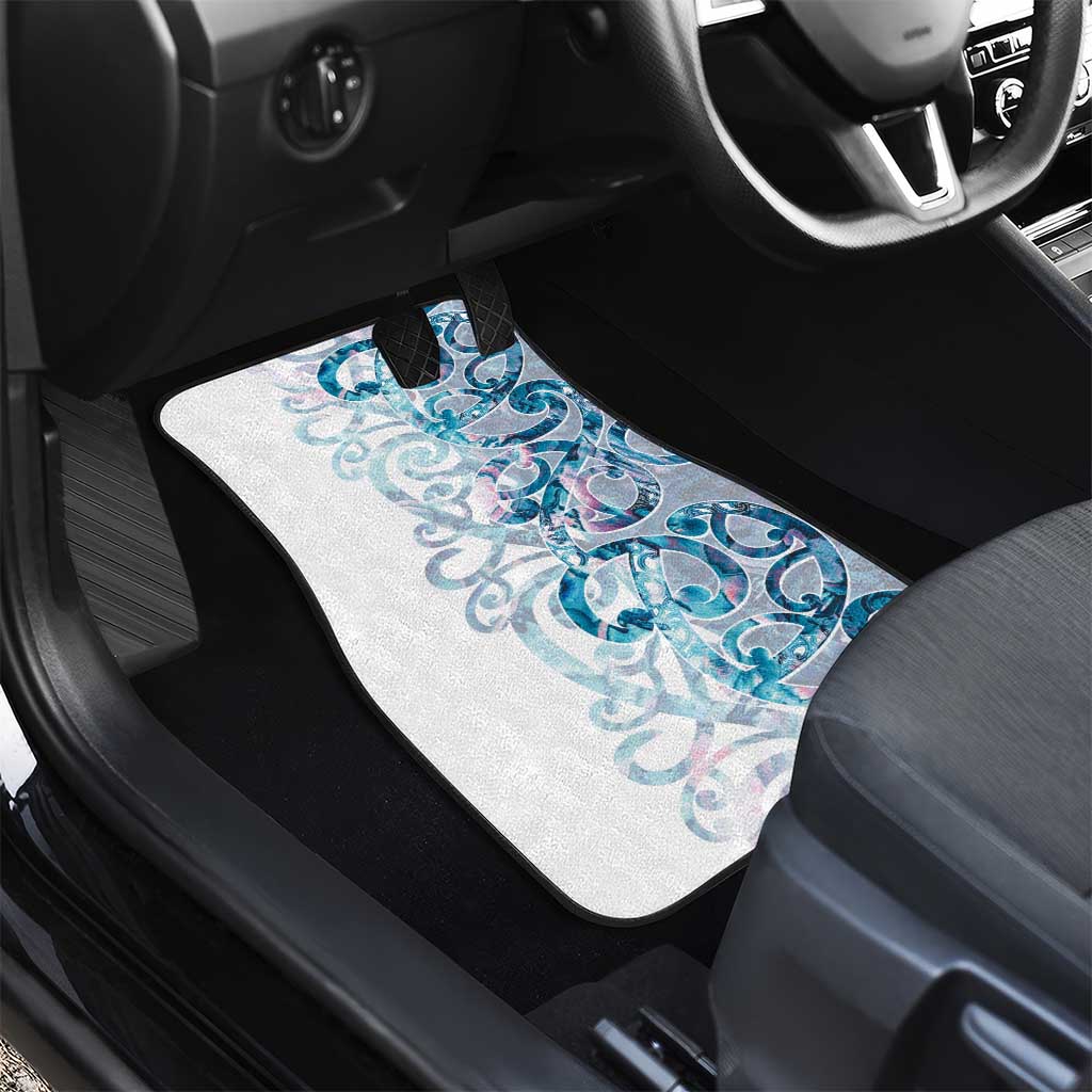 Turquoise Paua Shell Maori Car Mats Koru Kowhaiwhai LT7 - Polynesian Pride