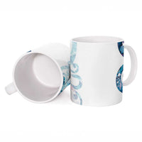 Turquoise Paua Shell Maori Ceramic Mug Koru Kowhaiwhai LT7 - Polynesian Pride
