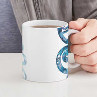 Turquoise Paua Shell Maori Ceramic Mug Koru Kowhaiwhai LT7 - Polynesian Pride