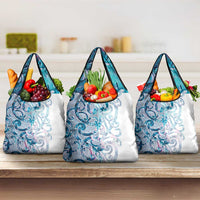 Turquoise Paua Shell Maori Grocery Bag Koru Kowhaiwhai - Polynesian Pride