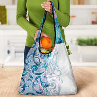 Turquoise Paua Shell Maori Grocery Bag Koru Kowhaiwhai - Polynesian Pride