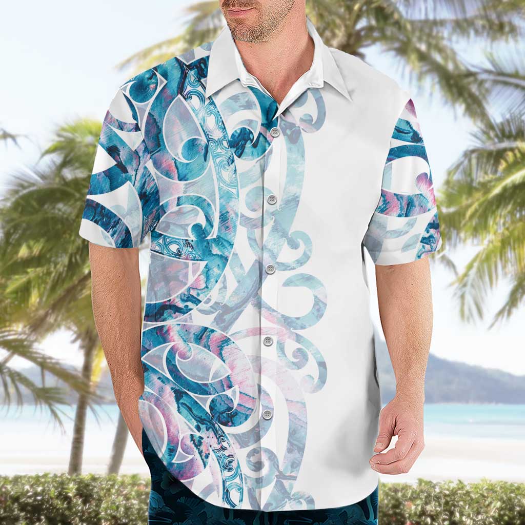 Turquoise Paua Shell Maori Hawaiian Shirt Koru Kowhaiwhai LT7 - Polynesian Pride
