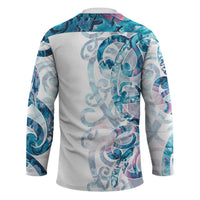 Turquoise Paua Shell Maori Hockey Jersey Koru Kowhaiwhai - Polynesian Pride