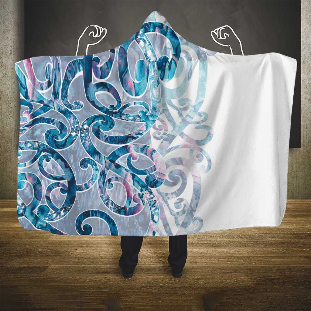 Turquoise Paua Shell Maori Hooded Blanket Koru Kowhaiwhai LT7 - Polynesian Pride
