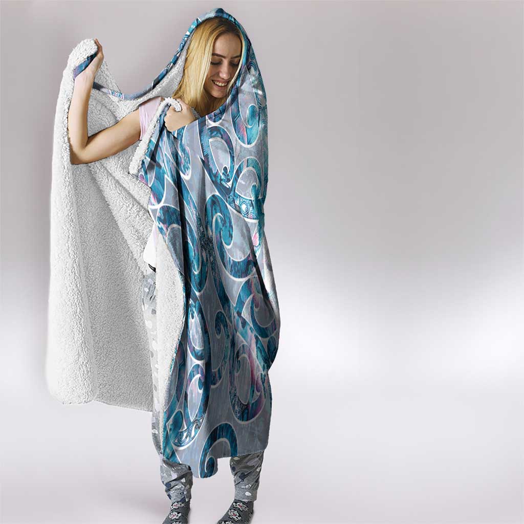 Turquoise Paua Shell Maori Hooded Blanket Koru Kowhaiwhai LT7 - Polynesian Pride