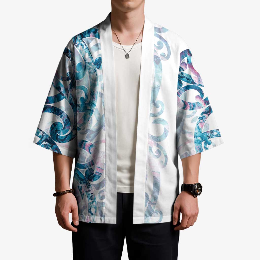 Turquoise Paua Shell Maori Kimono Koru Kowhaiwhai LT7 - Polynesian Pride