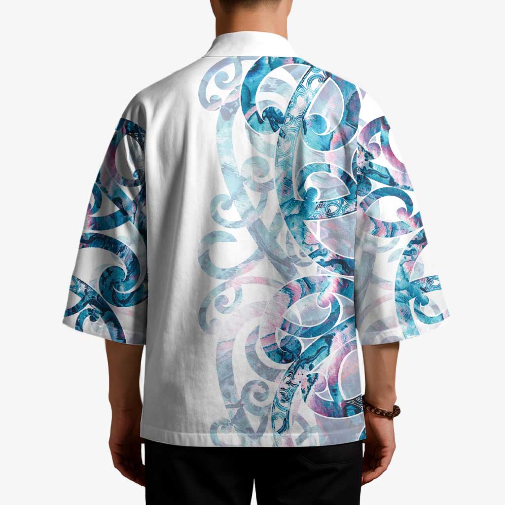 Turquoise Paua Shell Maori Kimono Koru Kowhaiwhai LT7 - Polynesian Pride