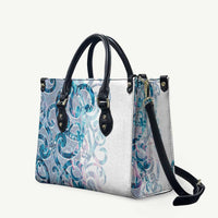 Turquoise Paua Shell Maori Leather Bag Koru Kowhaiwhai - Polynesian Pride