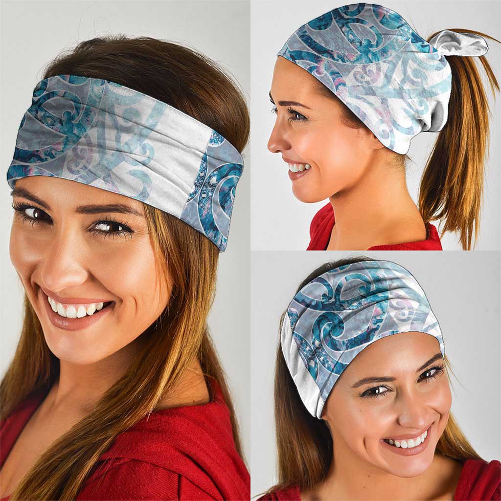 Turquoise Paua Shell Maori Neck Gaiter Koru Kowhaiwhai LT7 - Polynesian Pride