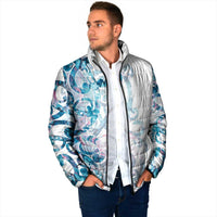 Turquoise Paua Shell Maori Padded Jacket Koru Kowhaiwhai LT7 - Polynesian Pride