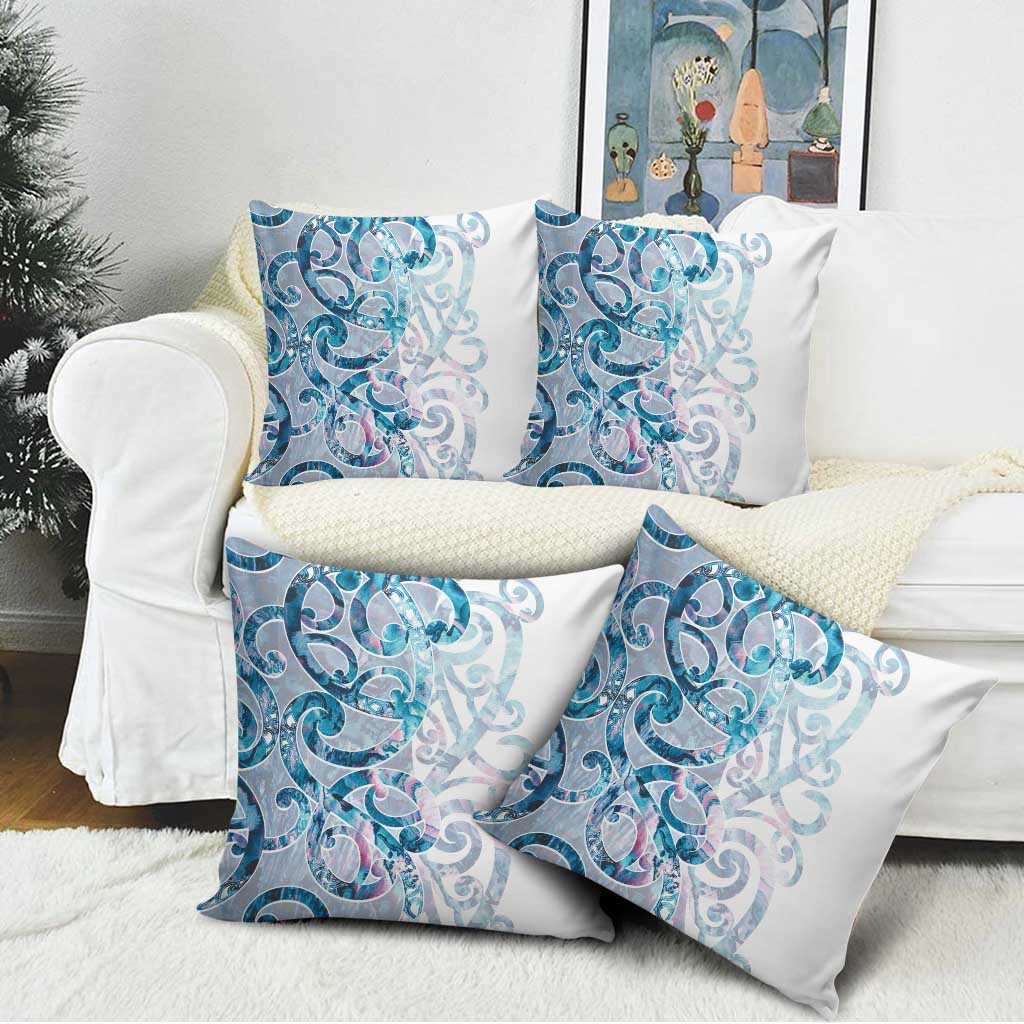 Turquoise Paua Shell Maori Pillow Cover Koru Kowhaiwhai LT7 - Polynesian Pride