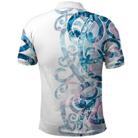Turquoise Paua Shell Maori Polo Shirt Koru Kowhaiwhai LT7 - Polynesian Pride