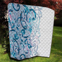 Turquoise Paua Shell Maori Quilt Koru Kowhaiwhai - Polynesian Pride