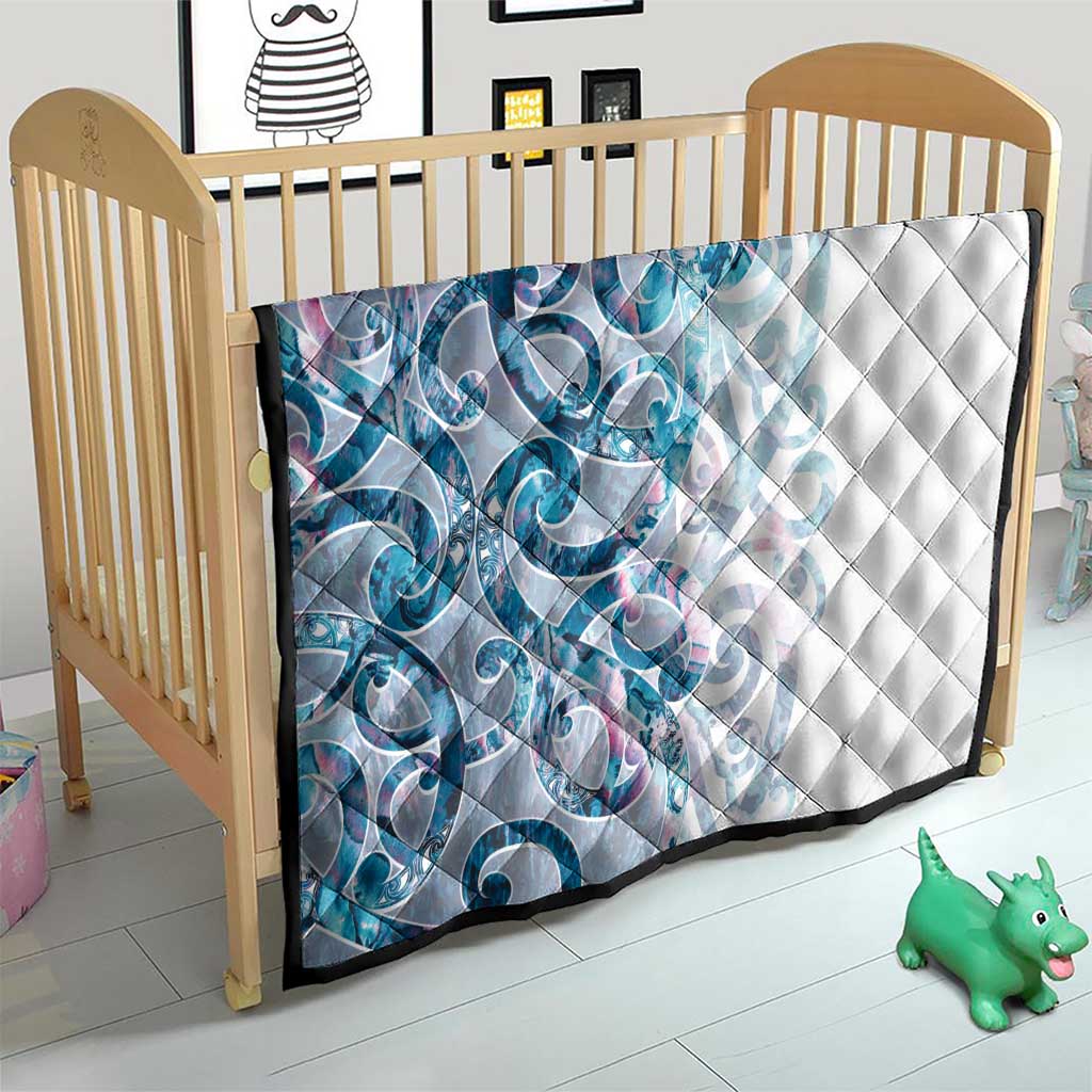 Turquoise Paua Shell Maori Quilt Koru Kowhaiwhai - Polynesian Pride