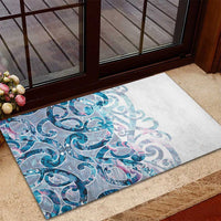 Turquoise Paua Shell Maori Rubber Doormat Koru Kowhaiwhai LT7 - Polynesian Pride