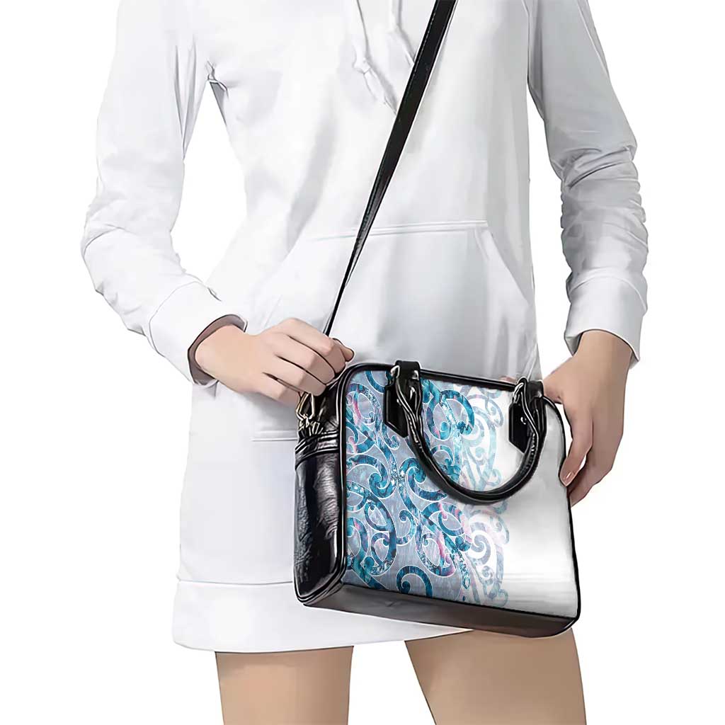 Turquoise Paua Shell Maori Shoulder Handbag Koru Kowhaiwhai - Polynesian Pride