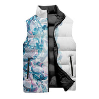 Turquoise Paua Shell Maori Sleeveless Puffer Jacket Koru Kowhaiwhai LT7 - Polynesian Pride
