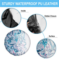 Turquoise Paua Shell Maori Spare Tire Cover Koru Kowhaiwhai LT7 - Polynesian Pride