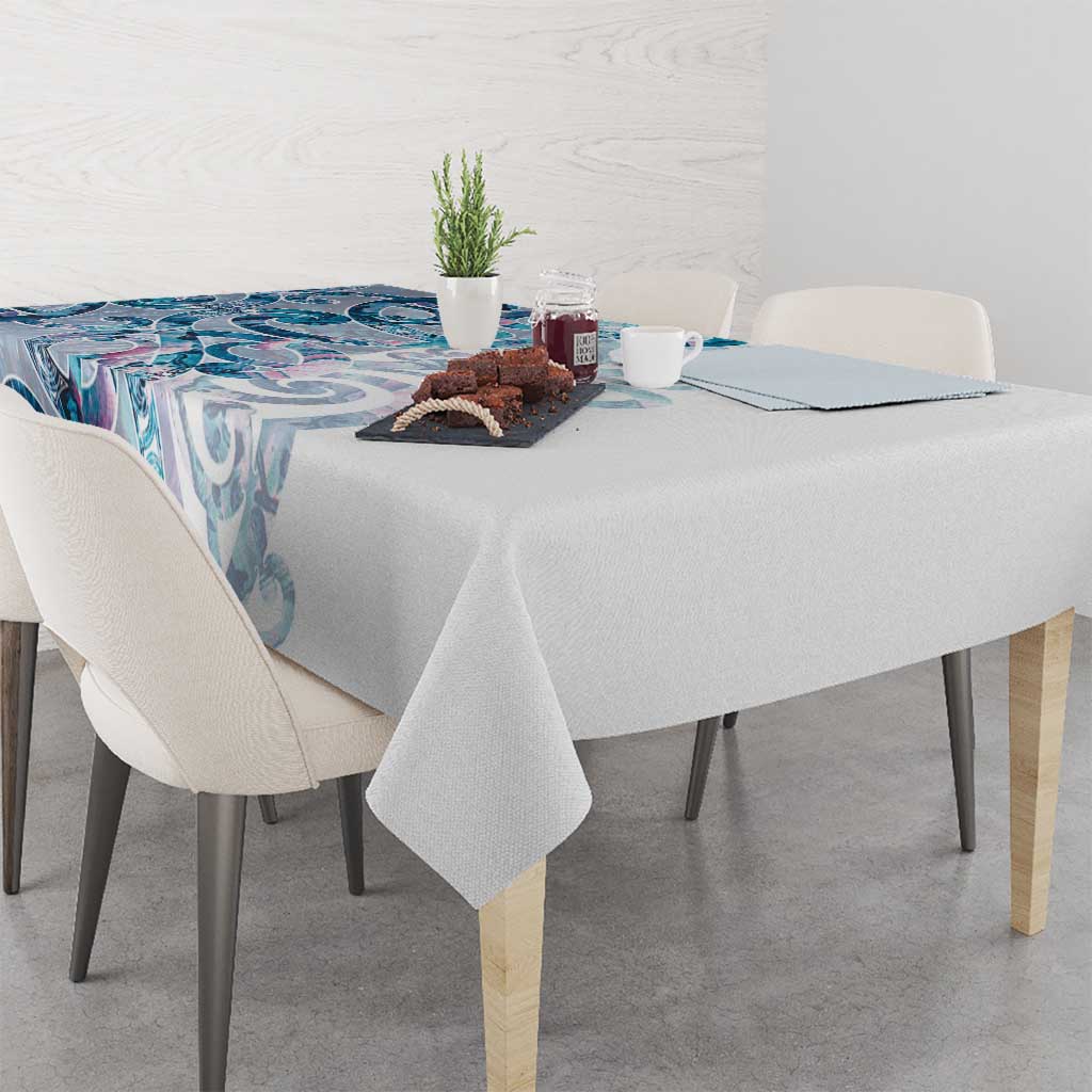 Turquoise Paua Shell Maori Tablecloth Koru Kowhaiwhai LT7 - Polynesian Pride