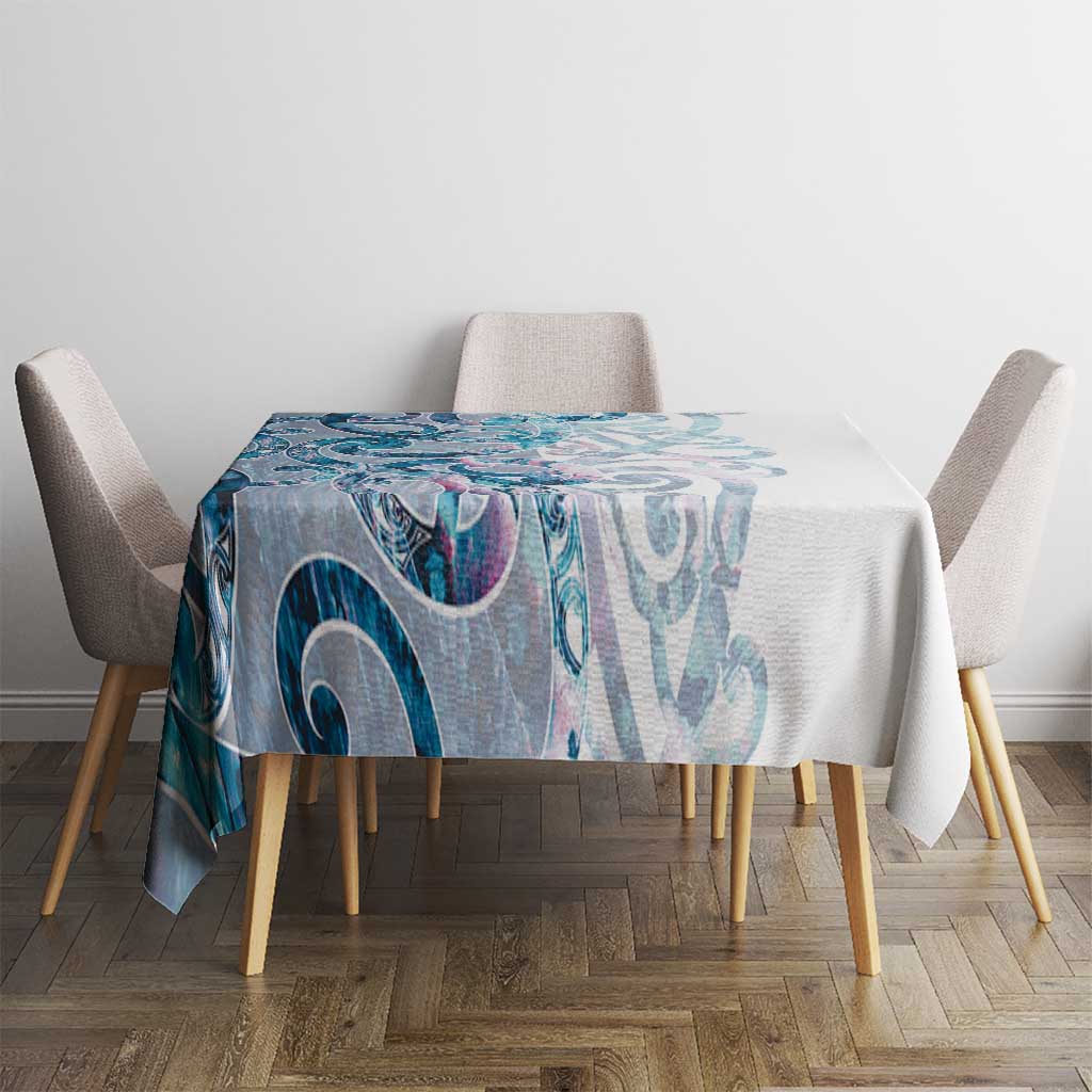 Turquoise Paua Shell Maori Tablecloth Koru Kowhaiwhai LT7 - Polynesian Pride