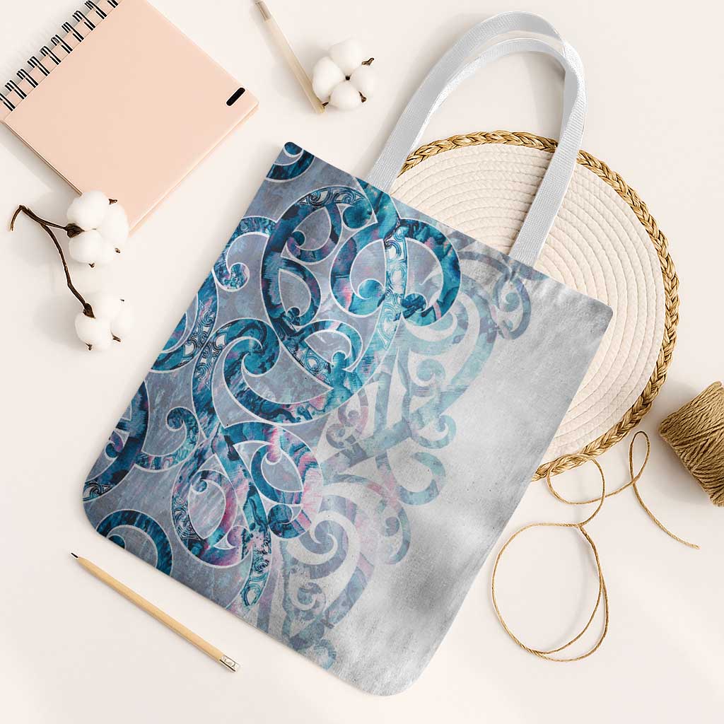 Turquoise Paua Shell Maori Tote Bag Koru Kowhaiwhai - Polynesian Pride